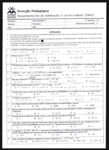 Exame de Matemática I 2025 da UEM