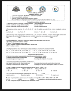 Exame de Química – 2022 (UP): Conteúdos Essenciais e Guia de Estudo