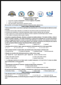 Exame de Química – 2024 (UP): Conteúdos Atualizados e Guia Completo de Estudo