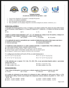 Exame de Química – 2020 (UP): Conteúdos Fundamentais e Guia de Estudo