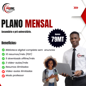 Planos mensal da Livromoz, tenha acesso por um mes sem anuncios e outos beneficios